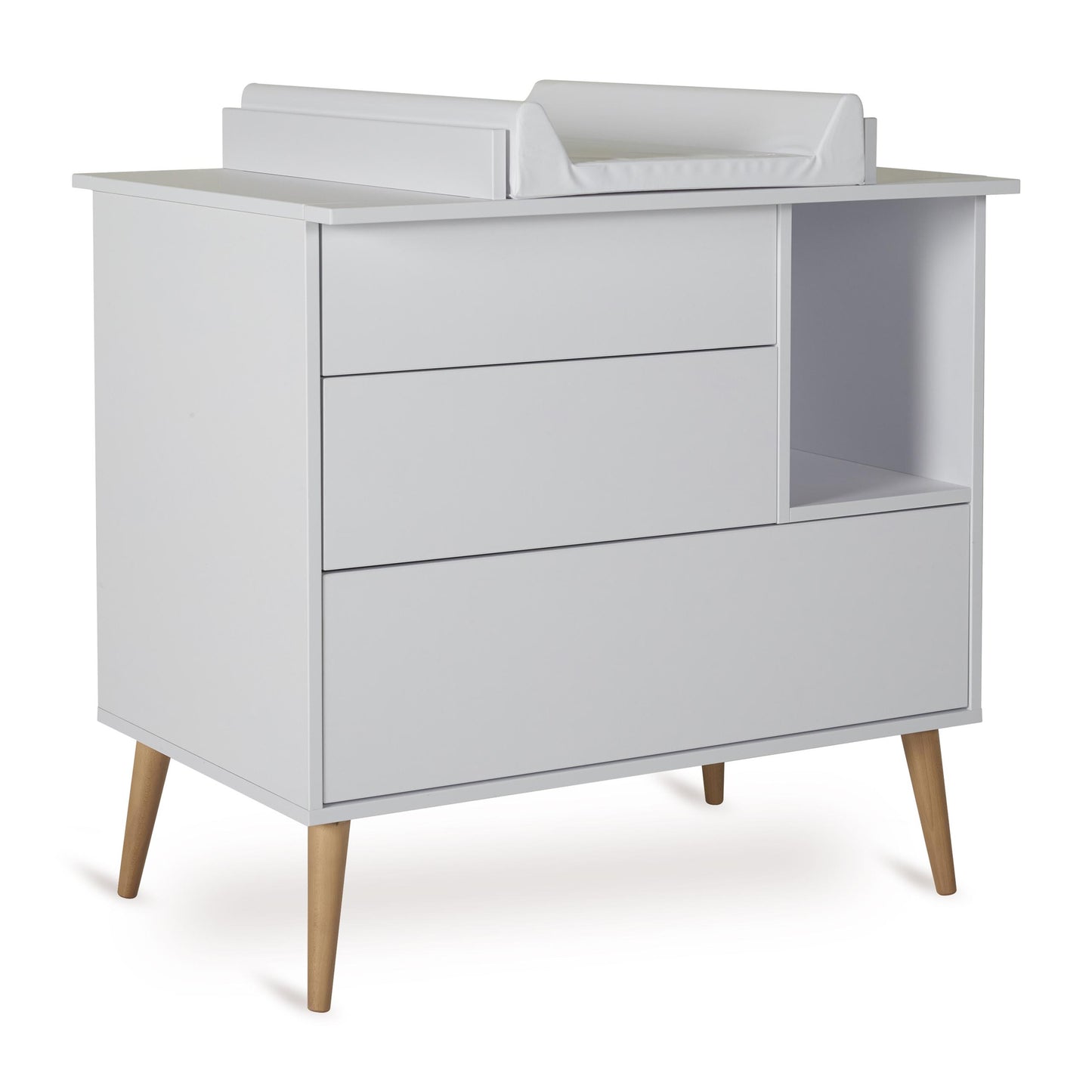 Quax Cocoon 3 Drawer Chest Baby Changing Extension Ice White