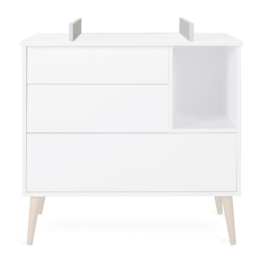 Quax Cocoon 3 Drawer Chest Baby Changing Extension Ice White