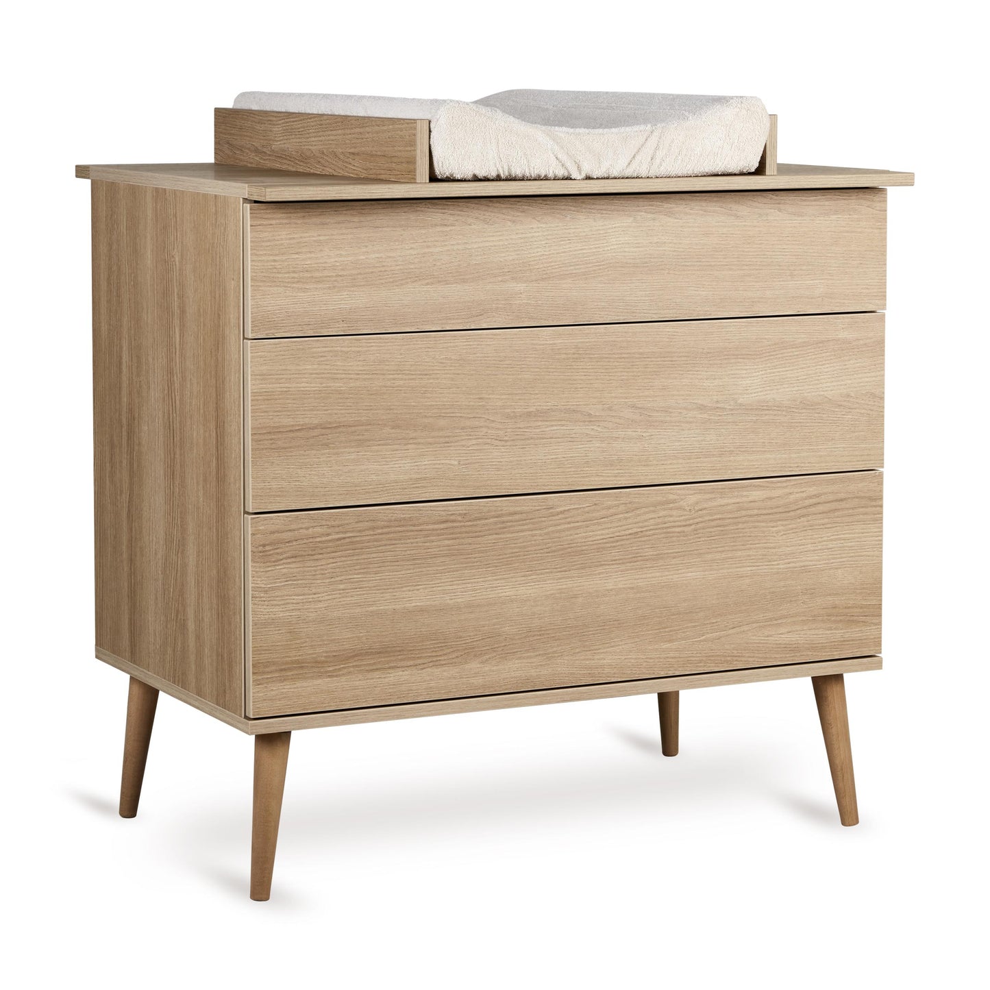Quax Flow 3 Drawer Chest Baby Changing Extension Honey Ash