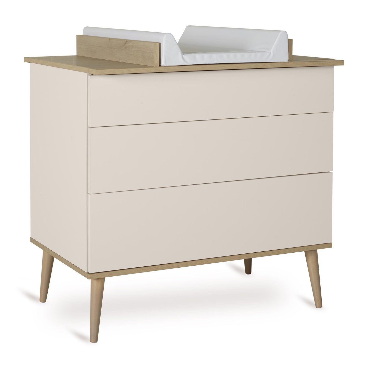 Quax Flow 3 Drawer Chest Baby Changing Extension Clay