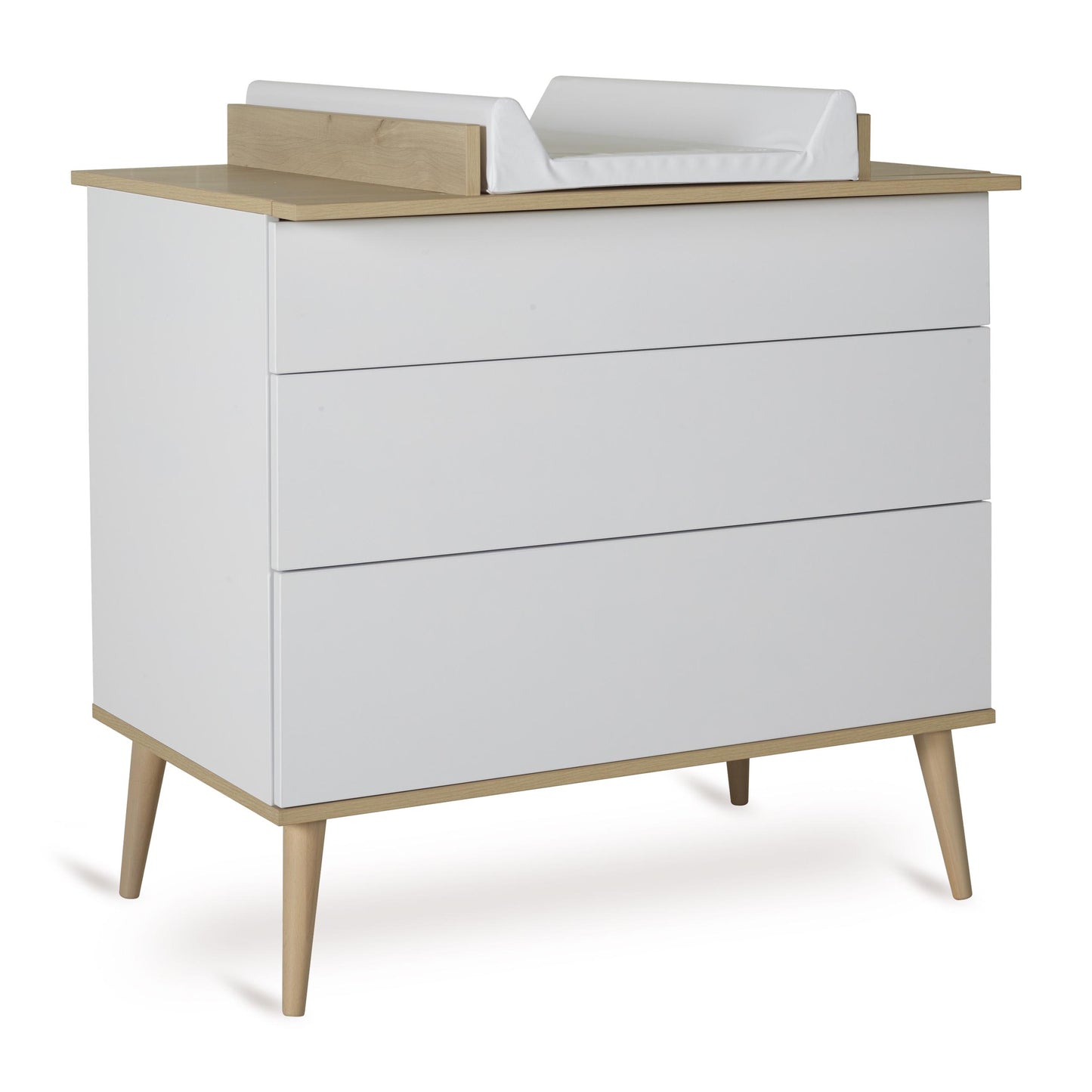Quax Flow 3 Drawer Chest Baby Changing Extension White