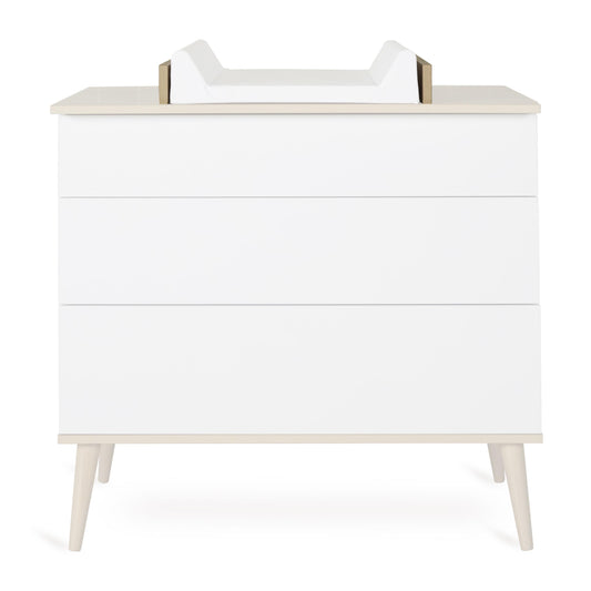 Quax Flow 3 Drawer Chest Baby Changing Extension White