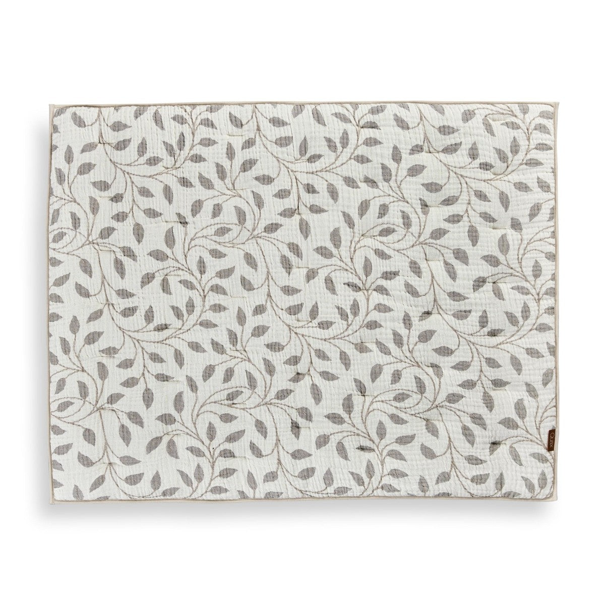 quax playpen mat with leaf print 73x93cm on plain white background