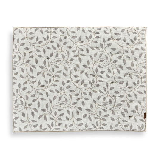 quax playpen mat with leaf print 73x93cm on plain white background
