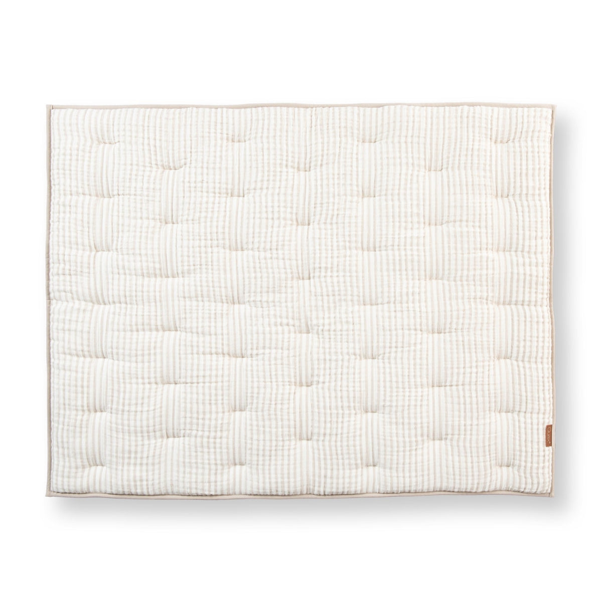 quax playpen mat with stripped design on plain white background