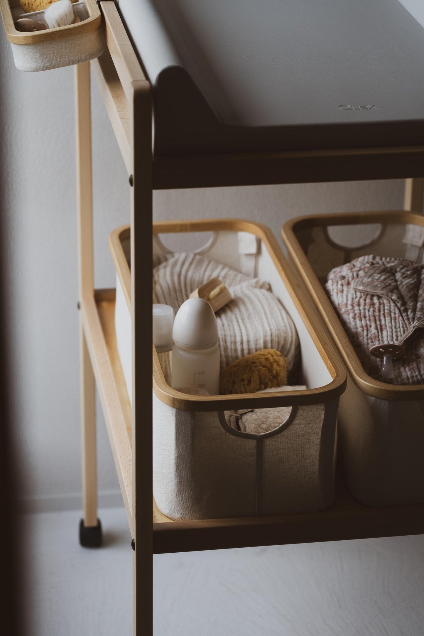 Quax Storage Basket For Baby Changing Table 60 x 24 cm Beige Natural