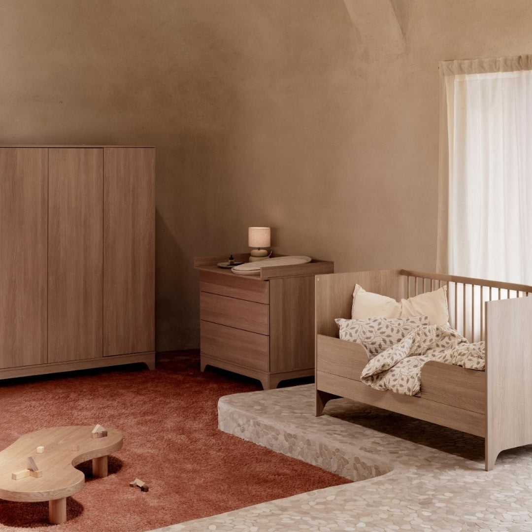 Quax Tsugi Convertible Cot Bed 140 x 70cm Honey Ash