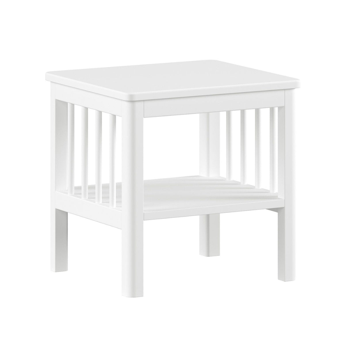 VIPACK FORREST beech white bedside table on white background