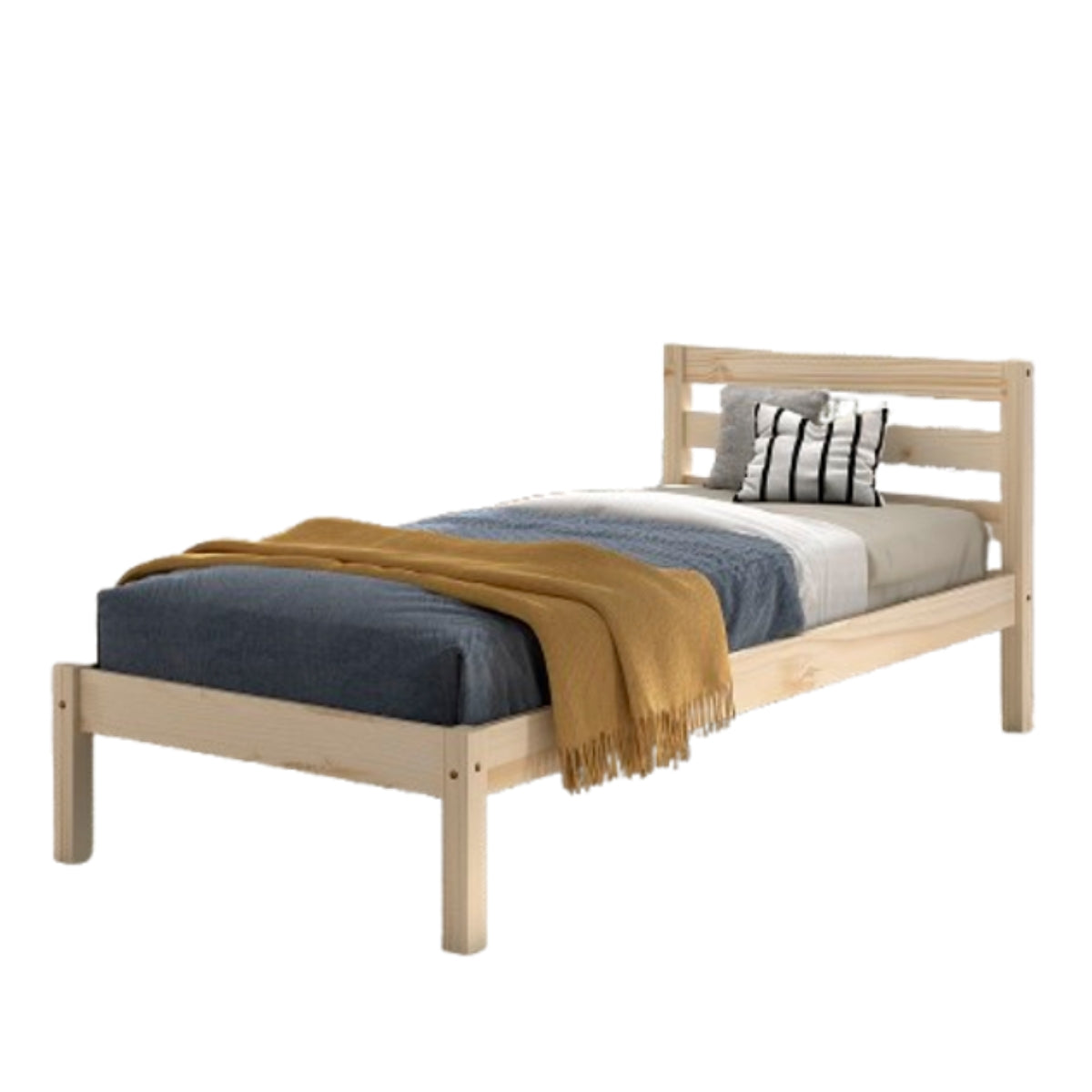 vipack pino single bed natural on plain white background